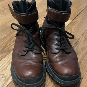 Prada Men’s Leather Lug Sole Combat Boots – US 11 – Made in Italy